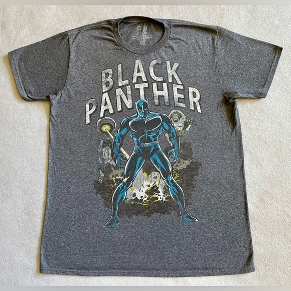 Marvel Black Panther Men’s T-Shirt Gray Size Large Comic Book - Picture 1 of 6